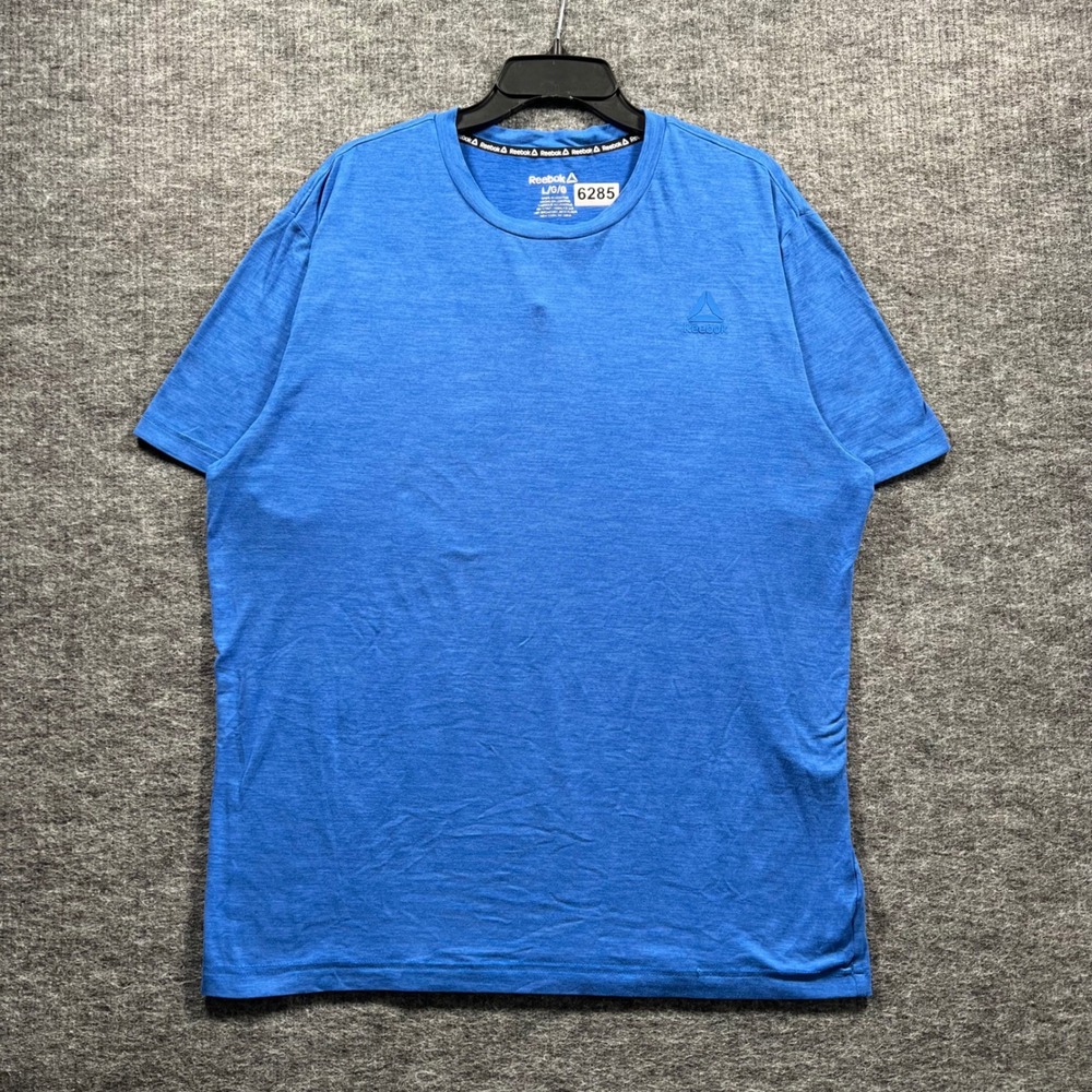 Reebok Mens Blue Short Sleeve Performance T-Shirt Size Large